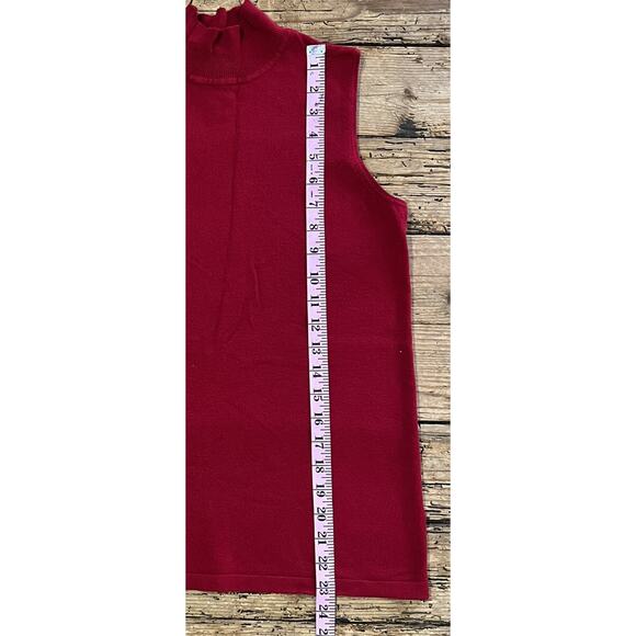 Additions by Chico’s Size 0 Red Sleeveless Stretchy Turtleneck Layering Top - Picture 4 of 7